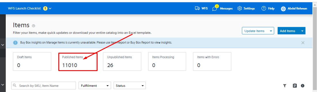 Walmart listings published