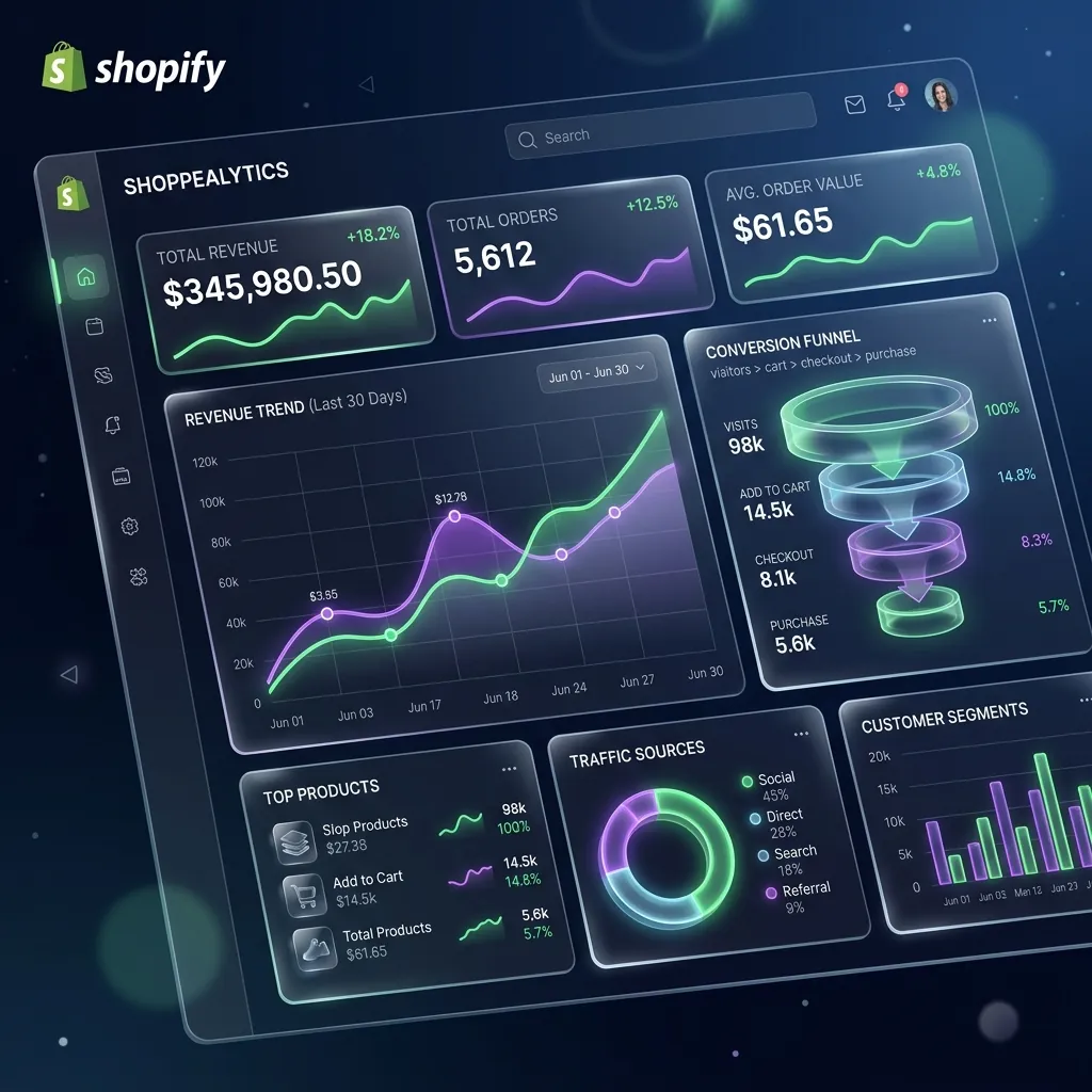 Shopify store analytics dashboard