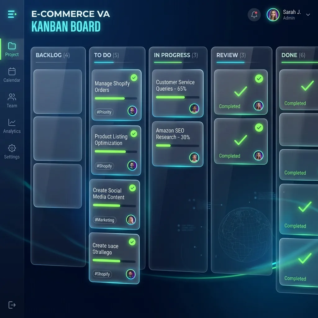Operations task board for store management